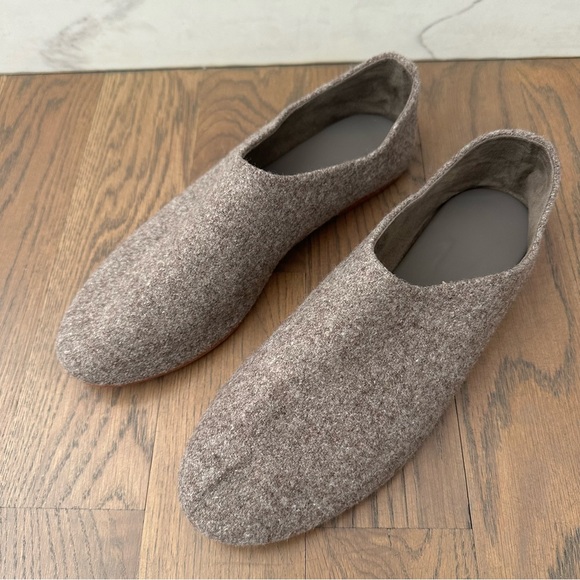 NWT TKEES Kira Wool Round Toe Flat in Heather Grey Brown Size 9B - Picture 7 of 8